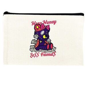 Canvas Zipper Pouch – More Money Less Friends